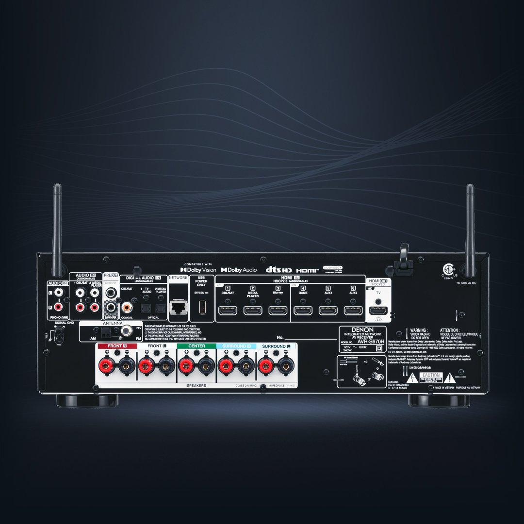 Denon S-Series AVR-S670H 5.2-Channel Network A/V Receiver